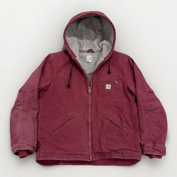 Carhartt Jackets & Blazers - Carhartt Sierra Jacket Womens L Sherpa‎ Lined WJ141 Red Cherrystone Workwear